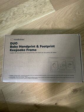 KeaBabies Duo Baby Handprint & Footprint Keepsake Frame - Natural Brown